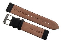 Sternglas Premium Uhrenarmband 20/18 mm Leder schwarz