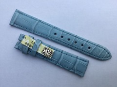 Chronoswiss Uhrenband 16/14 mm Alligator Hellblau