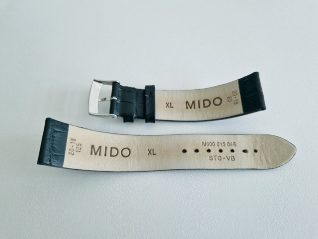 Mido Baroncelli Lederband XL schwarz 20/18mm M600015046